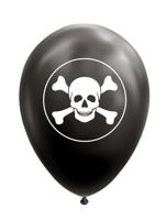 Ballonnen Zwart Doodskop Pirate (8st) - thumbnail