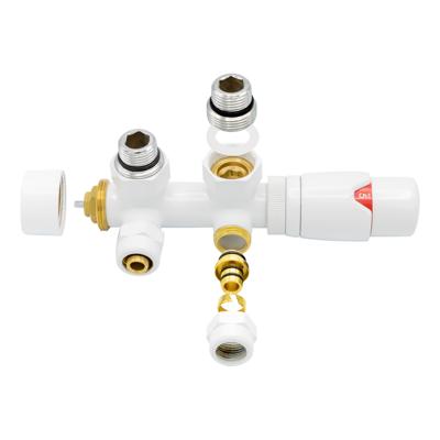 Radiatorkraan Onderblok BWS Haaks Wit Radiatorkraan Onderblok BWS Haaks Wit