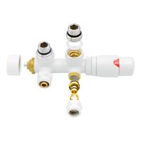 Radiatorkraan Onderblok BWS Haaks Wit - thumbnail