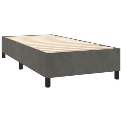 Boxspring met matras fluweel donkergrijs 90x200 cm - thumbnail
