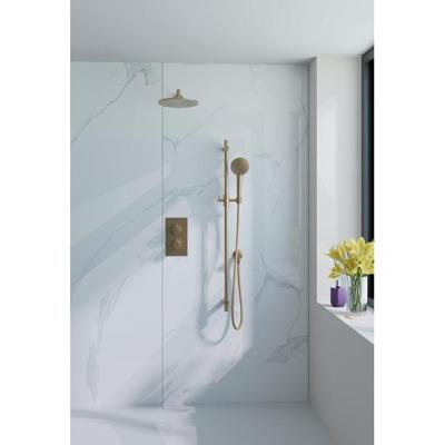 Fortifura Calvi Inbouw Regendoucheset - thermostatisch - wandarm - glijstang - 30cm hoofddouche - ronde handdouche - gladde doucheslang - geborsteld Messing PVD (Goud) SW728176/SW1139122/SW720562/SW720569/SW1159494/SW7 Fortifura Calvi Inbouw Regendoucheset - thermostatisch - wandarm - glijstang - 30cm hoofddouche - ronde handdouche - gladde doucheslang - geborsteld Messing PVD (Goud) SW728176/SW1139122/SW720562/SW720569/SW1159494/SW7