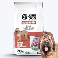 JOHN DOG Good Form Medium and large breeds Pork with beef - droog hondenvoer - 3kg - thumbnail