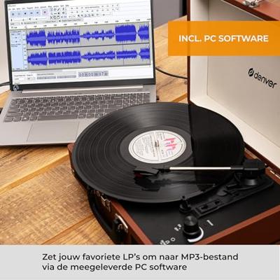 Denver VPL-120 USB-platenspeler Bruin