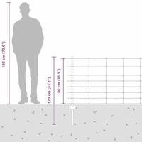 VidaXL Hek met paal zilver 0,8 x 25 m staal - thumbnail