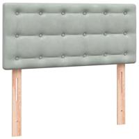 Boxspring met matras fluweel lichtgrijs 90x210 cm - thumbnail