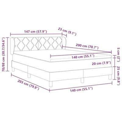 Boxspringbed met matras met matras Zwart 140 x 200 cm Stof