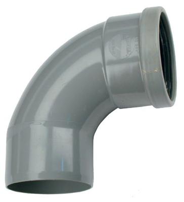 Wavin PVC Bocht 88° Manchet-Mof x Spie 125mm - Robuuste Pijpkoppeling voor Waterwerken