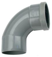 Wavin PVC Bocht 88° Manchet-Mof x Spie 125mm - Robuuste Pijpkoppeling voor Waterwerken - thumbnail