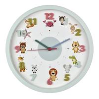 TFA Dostmann Little Animals Kwarts Wandklok 30.9 cm x 4.4 cm Lichtblauw - thumbnail