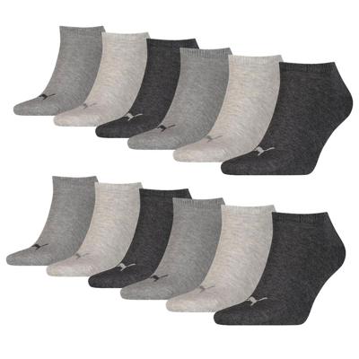 Puma Sneakersokken Plain 12-pack Antraciet Melange-47/49