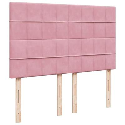 Boxspring met matras fluweel roze 140x200 cm