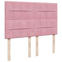 Boxspring met matras fluweel roze 140x200 cm - thumbnail