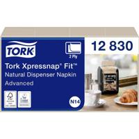Servet Tork N14 Xpressnap Fit Advanced multifold 2-laags 213x165mm 720 vel naturel 12830 | 6 stuks - thumbnail