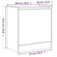 Schoenenkast 60x34x63,5 cm bewerkt hout zwart - thumbnail