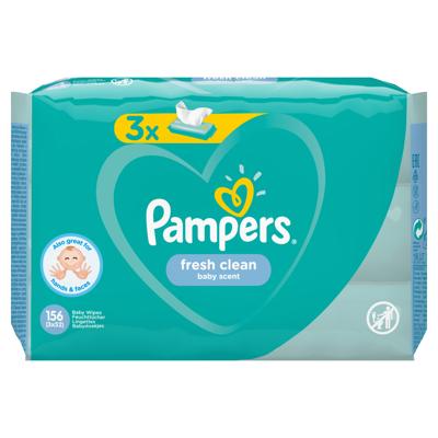 Pampers Pampers Fresh Clean Billendoekjes 3 x 52 stuks - thumbnail
