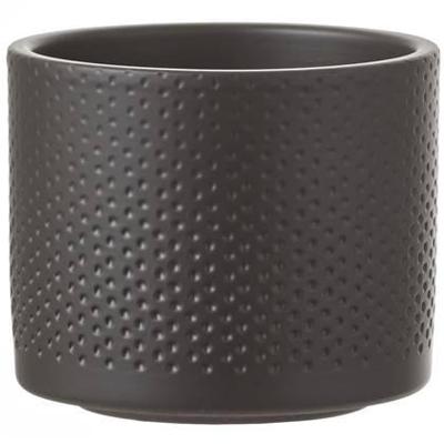 Mica Decorations era pot donkergrijs relief 10x12cm Mica Decorations era pot donkergrijs relief 10x12cm