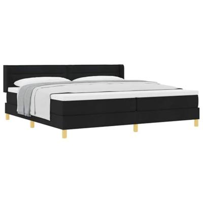 Boxspring bed Zwart en Wit en Zwart 200 x 200 cm Schuim