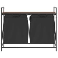 Wasmand 2 vakken met plank bruin eikenkleurig - thumbnail