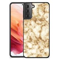 Samsung Galaxy S21 Marmeren Print Telefoonhoesje Marmer Goud - thumbnail