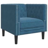 3-delige Loungeset Chesterfield met bolsters fluweel blauw - thumbnail