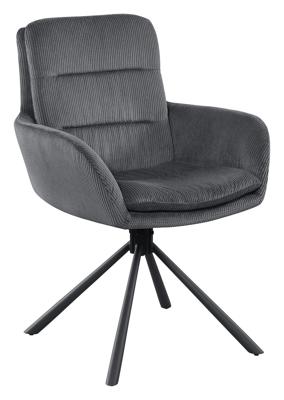 Artistiq Draaibare Eetkamerstoel 'Lashon' Rib, kleur Donkergrijs