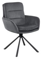 Artistiq Draaibare Eetkamerstoel 'Lashon' Rib, kleur Donkergrijs - thumbnail