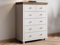 Commode EVOCO 6 lades ribbec eik/wit - thumbnail