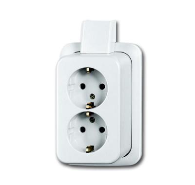 Dubbel stopcontact met randaarde opbouw wit 20 02 EAPKSJW BJ