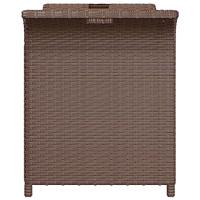 Tuinbank met kussen 116x46x57 cm poly rattan bruin - thumbnail