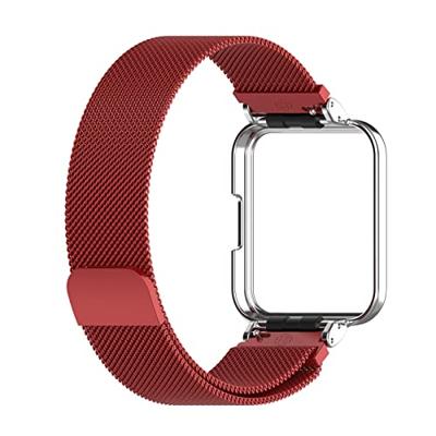 By Qubix - Milanese bandje met case - Rood - Xiaomi Redmi Watch 2 (Lite)