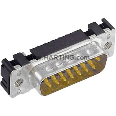 HARTING 09654616712 D-sub male connector 180 ° Aantal polen: 37 Solderen 1 stuk(s)