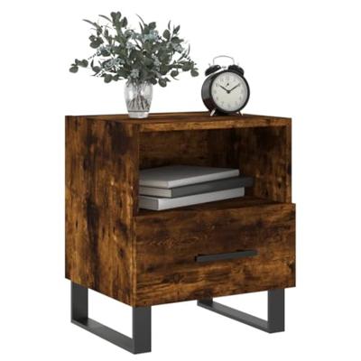 Nachtkastjes 2 st 40x35x47,5 cm bewerkt hout gerookt eikenkleur