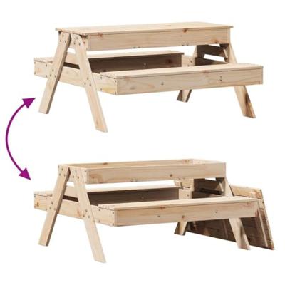 Picknicktafel met zandbak voor kinderen massief grenenhout Picknicktafel met zandbak voor kinderen massief grenenhout