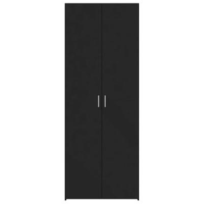 Hoge kast 80x42,5x185 cm bewerkt hout zwart