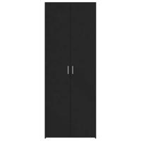 Hoge kast 80x42,5x185 cm bewerkt hout zwart - thumbnail