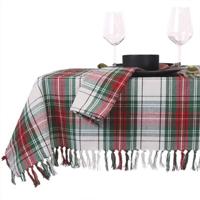 Unique Living - Tafelkleed Xmas Tartan - 150x200cm - White - thumbnail
