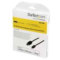 StarTech.com 3 m lange zwarte Apple 8-polige Lightning-connector naar USB-kabel voor iPhone / iPod / iPad - thumbnail