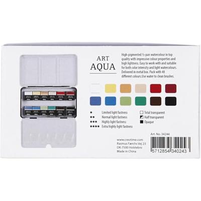 Creativ Company Art aquarelverf, ½-pan, afm 10x15x20 mm, standaardkleuren, 12 kleur/ 1 doos Creativ Company Art aquarelverf, ½-pan, afm 10x15x20 mm, standaardkleuren, 12 kleur/ 1 doos