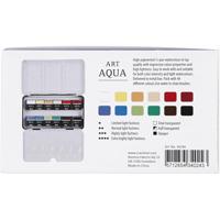 Creativ Company Art aquarelverf, ½-pan, afm 10x15x20 mm, standaardkleuren, 12 kleur/ 1 doos - thumbnail