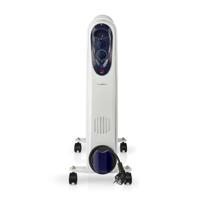 Nedis htoi30wt11 mobiele olieradiator 1000 / 1500 / 2500 w 11 vinnen instelbare thermostaat 3 warmte standen omvalpreventie wit - thumbnail