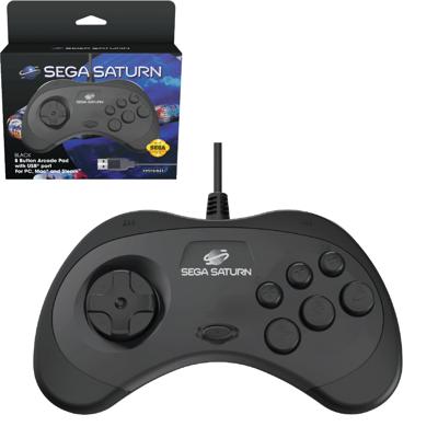Retro-Bit Sega Saturn Usb Controller Black - Accessoires (7350002936924)