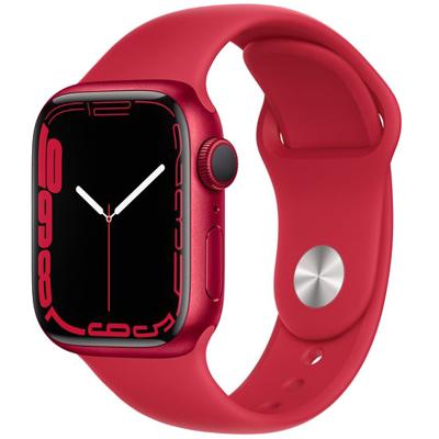 Refurbished Apple Watch Series 7 41mm Rood Gebruikt