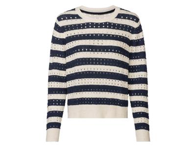 esmara Dames pullover (Donkerblauw gestreept, L (44/46))