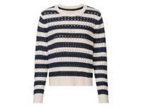 esmara Dames pullover (Donkerblauw gestreept, L (44/46)) - thumbnail