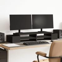 VidaXL Monitorstandaard met opbergruimte 100x27x15 cm hout zwart - thumbnail