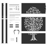 Tuinpoort met slot Zwart 105 x 125 cm Poedergecoat staal - thumbnail