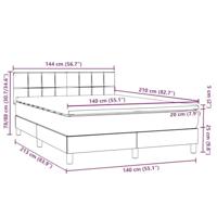 Boxspring met matras fluweel donkergroen 140x210 cm - thumbnail
