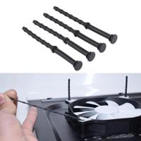 4-delige 65mm Anti zachte trillingsdemping nagel rubberen Silicone Computer Fan schroef (zwart) - thumbnail