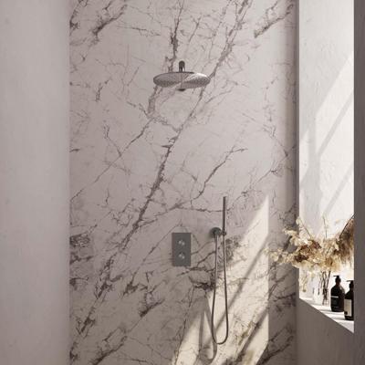 Brauer Brushed Carving Thermostatische Regendoucheset Inbouw - Hoofddouche 30 cm - Rechte Wandarm - 3 Weg - Handdouche Staaf - Doucheslang - Wandaansluitbocht - Rvs