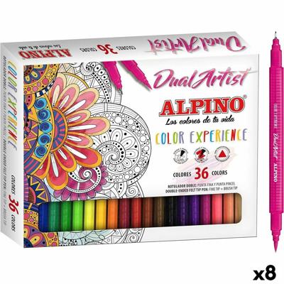 Set Viltstiften Alpino Dual Artist Multicolour (8 Stuks)